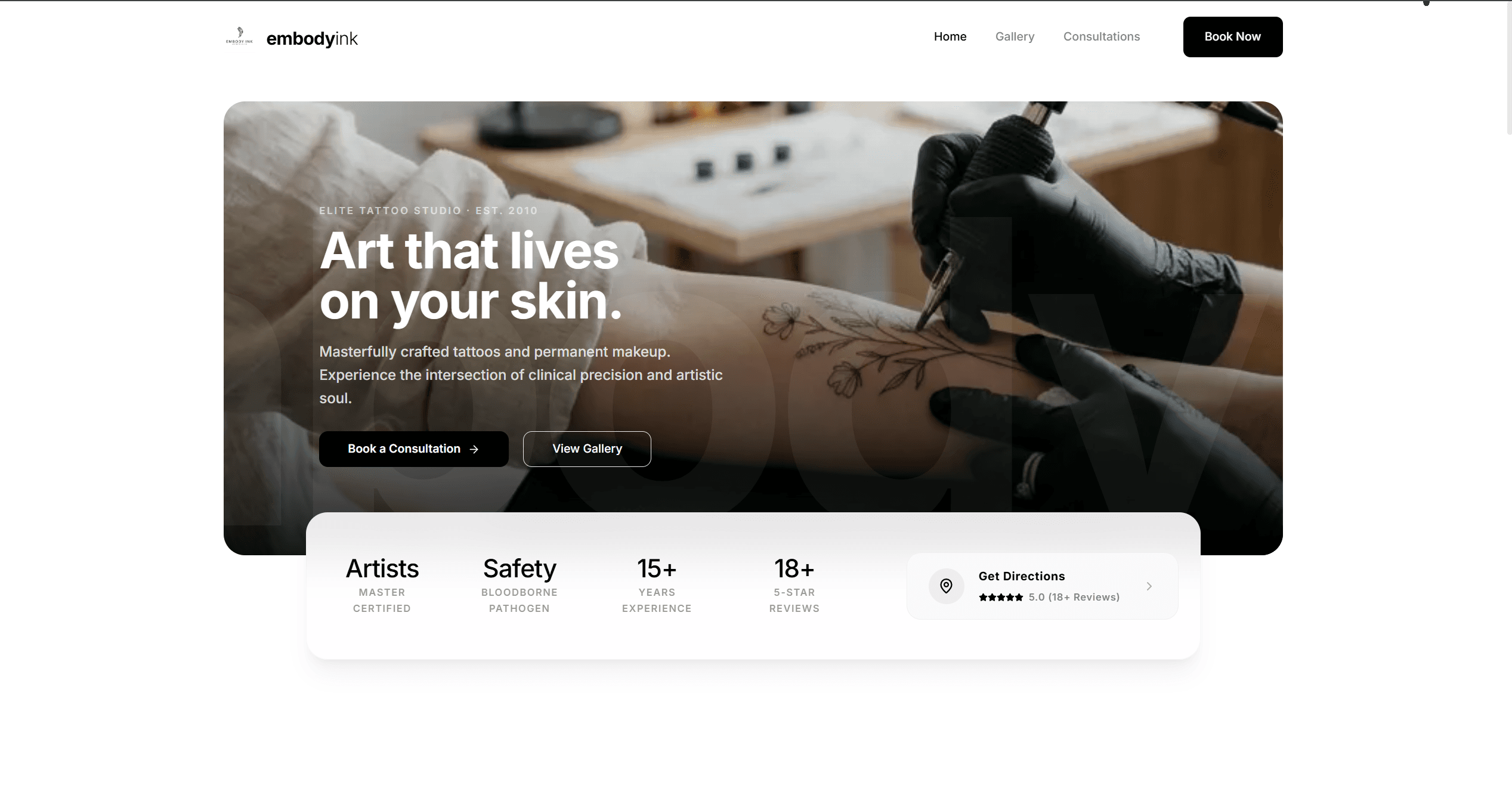 Embody Ink | Studio Management System